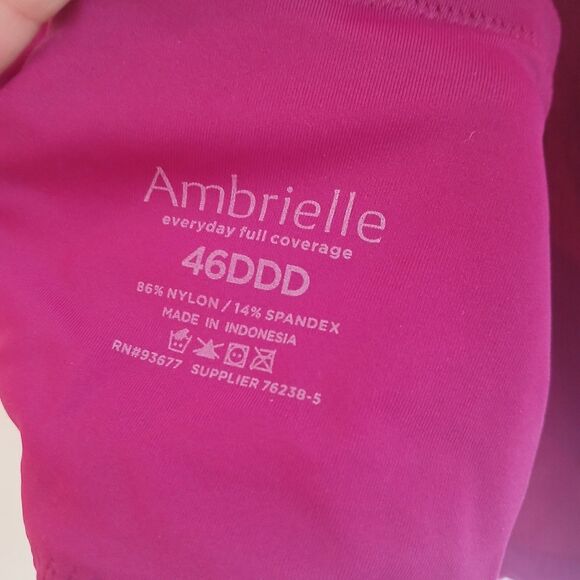 Ambrielle T Shirt Bra Size 46DDD Hot Pink Smooth Cup Underwire Barbiecore - Picture 3 of 8